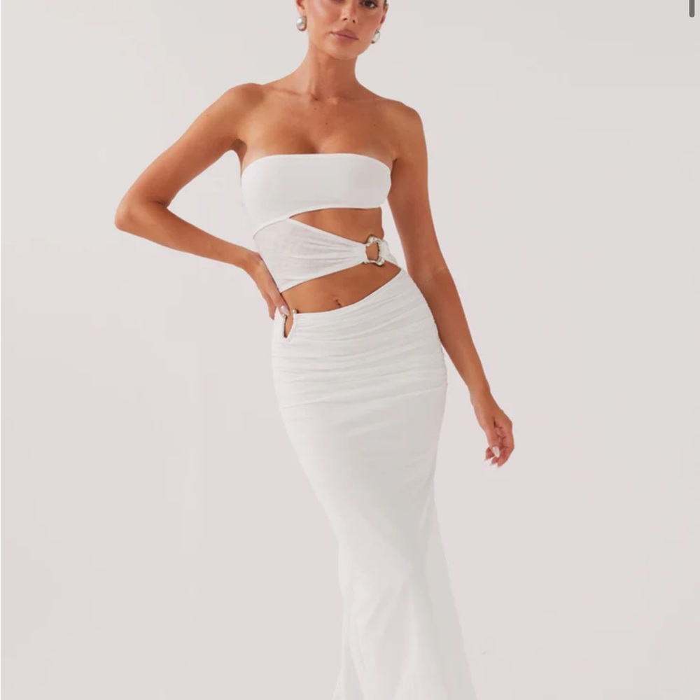 Peppermayo White Cut-Out Maxi Dress